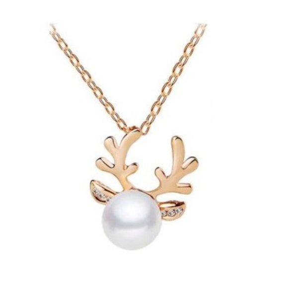 Pearl Deer Necklace (Gold) - Picture 3 of 6